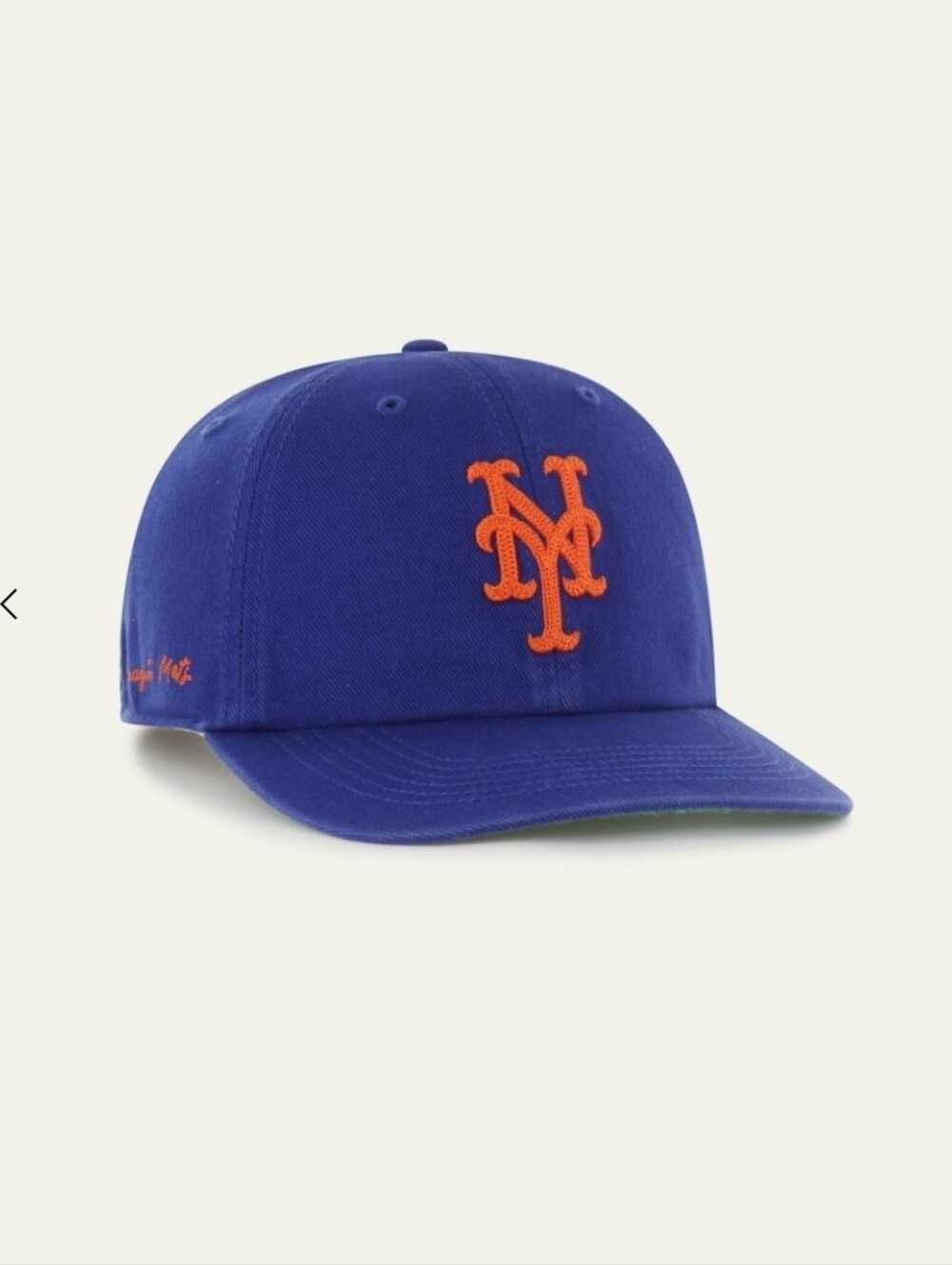 47' Brand New York Mets Chain Side Stitch Clean Up Flat Brim New Sample